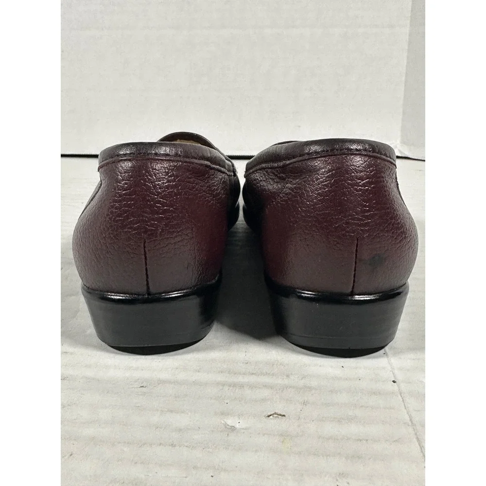 SAS Womens Burgundy Pebbled Leather Tripad ComfortLoafers Made in USA Size 6.5 S
